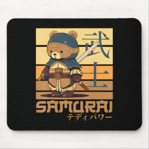 Retro Samurai Teddy Japanse Kunst Perfect voor Ani Muismat