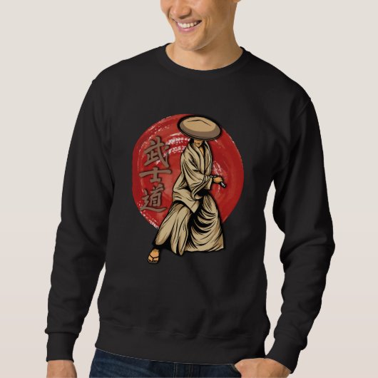 Retro Samurai Warrior met Katana - Japans Trui (Voorkant)