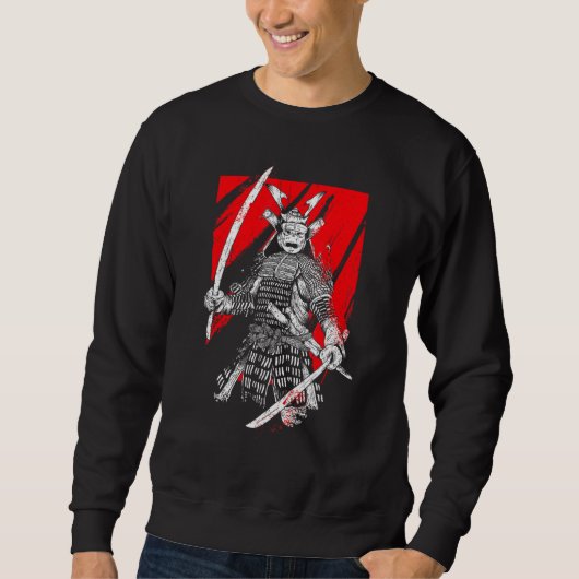 Retro Samurai Warrior Sword Japans Ninja Trui (Voorkant)