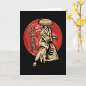 Retro Samurai Warrior with Katana - Japanese Kaart (Gele Bloem)