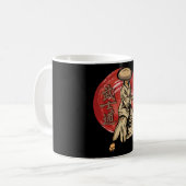 Retro Samurai Warrior with Katana - Japanese Koffiemok (Voorkant links)