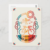 Retro San Antonio fietspad. Briefkaart (Voorkant / Achterkant)
