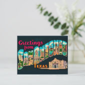 Retro San Antonio Greetings Postcard Briefkaart (Staand voorkant)
