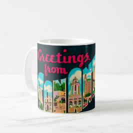 Retro San Antonio Postcard Mug Koffiemok