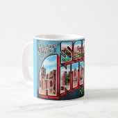 Retro San Antonio Texas Ansichtkaart Mok (Voorkant links)