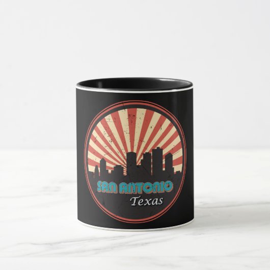 Retro San Antonio Texas City State Skyline  Mok (Midden)