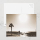  retro san clemente pier california sepia briefkaart (Voorkant / Achterkant)