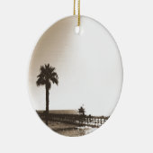  retro san clemente pier california sepia keramisch ornament (Rechts)
