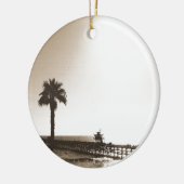 retro san clemente pier california sepia keramisch ornament (Links)