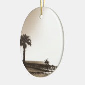  retro san clemente pier california sepia keramisch ornament (Links)