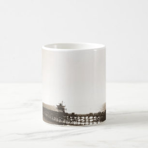 retro san clemente pier california sepia koffiemok