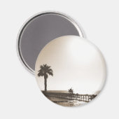 retro san clemente pier california sepia magneet (Voorkant / Achterkant)