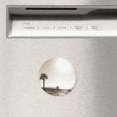 retro san clemente pier california sepia magneet (Insitu (Vaatwasser))