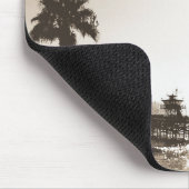 retro san clemente pier california sepia muismat (Hoek)