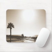 retro san clemente pier california sepia muismat (Met muis)