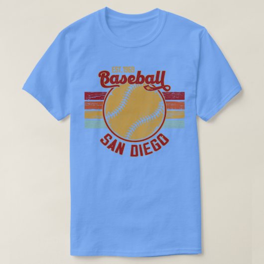  Retro San Diego Baseball EST 1969 Baseball T-shirt (Design voorkant)