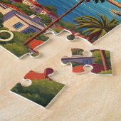 Retro San Diego California Kust Skyline Legpuzzel (Zijkant)