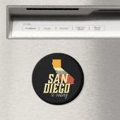  Retro San Diego California Stadskaart Magneet (Insitu (Vaatwasser))