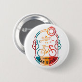 Retro San Diego fietspad. Ronde Button 5,7 Cm (Voorkant /achterkant)