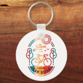 Retro San Diego fietspad. Sleutelhanger (Voorkant)