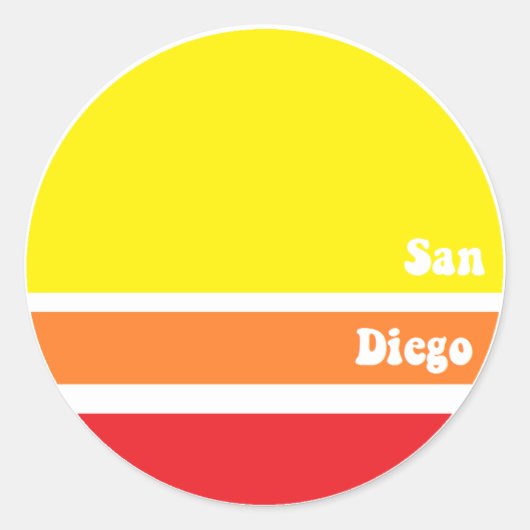 Retro San Diego Sticker (Voorkant)