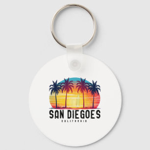 Retro San Diego Stranden Californië Surfen Surfboa Sleutelhanger
