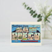 Retro San Diego Wenskaart Briefkaart (Staand voorkant)