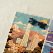 Retro San Francisco Batchwork Strandlaken (In situ)