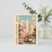 Retro San Francisco Briefkaart (Staand voorkant)