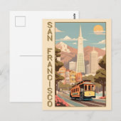 Retro San Francisco Briefkaart (Voorkant / Achterkant)