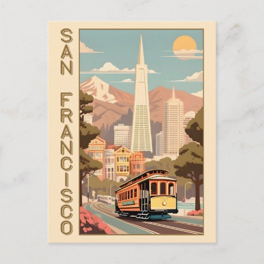 Retro San Francisco Briefkaart (Voorkant)