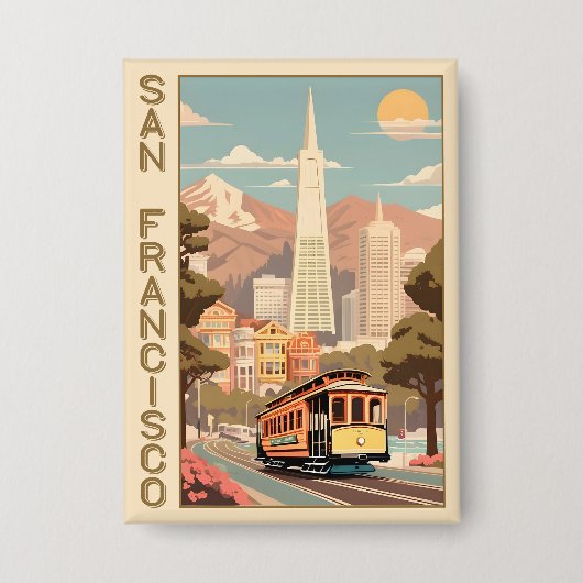 Retro San Francisco Button (Voorkant)