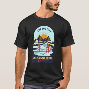 Retro San Francisco California Golden Gate Bridge T-shirt