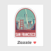 Retro San Francisco Golden Gate Bridge Reis Sticker (Vel)