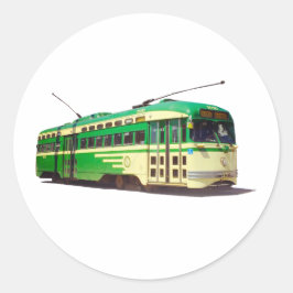 Retro San Francisco Muni Train Ronde Sticker