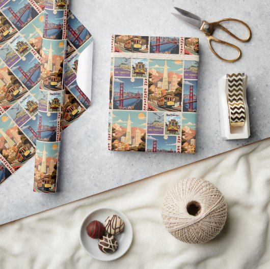 Retro San Francisco Patchwork Cadeaupapier (Crafts)