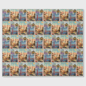 Retro San Francisco Patchwork Cadeaupapier (Vlak)