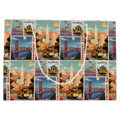 Retro San Francisco Patchwork Groot Cadeauzakje (Achterkant)