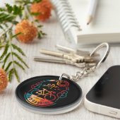 Retro San Gabriel fietspad. Sleutelhanger (Voorkant Rechts)