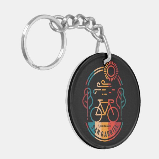 Retro San Gabriel fietspad. Sleutelhanger (Voorkant Links)