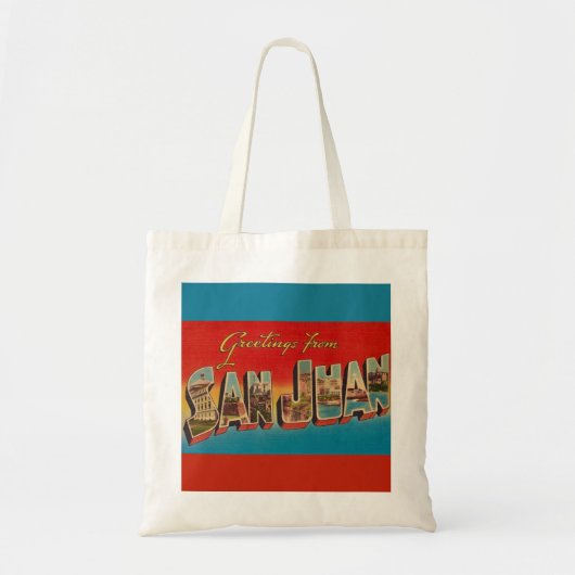 Retro San Juan Groet Tote Bag (Voorkant)