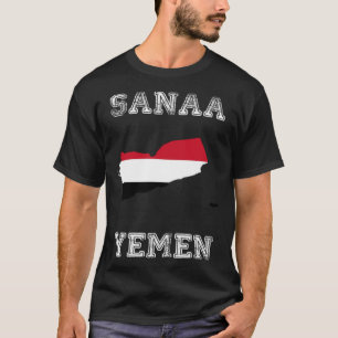 Retro Sanaa Jemen Verdrietig Jemen Vlag T-shirt