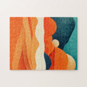 Retro Sand Streams Landscape Illustratie Sinaasapp Legpuzzel (Horizontaal)