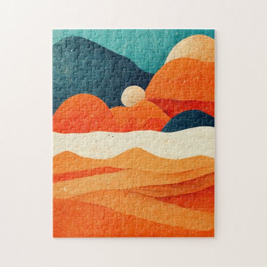 Retro Sand Streams Landscape Illustratie Sinaasapp Legpuzzel (Verticaal)