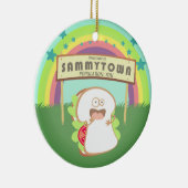 Retro sandwich grappig eten Kerstversiering Keramisch Ornament (Rechts)