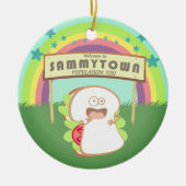 Retro sandwich grappig eten Kerstversiering Keramisch Ornament (Voorkant)