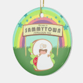 Retro sandwich grappig eten Kerstversiering Keramisch Ornament (Links)