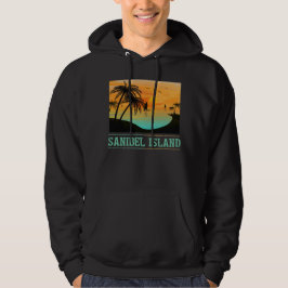 Retro Sanibel Island Florida Tropical Sunset Beach Hoodie