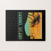 Retro Sanibel Island Tropical Sunset Beach Legpuzzel (Horizontaal)