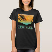Retro Sanibel Island Tropical Sunset Beach T-shirt (Voorkant)